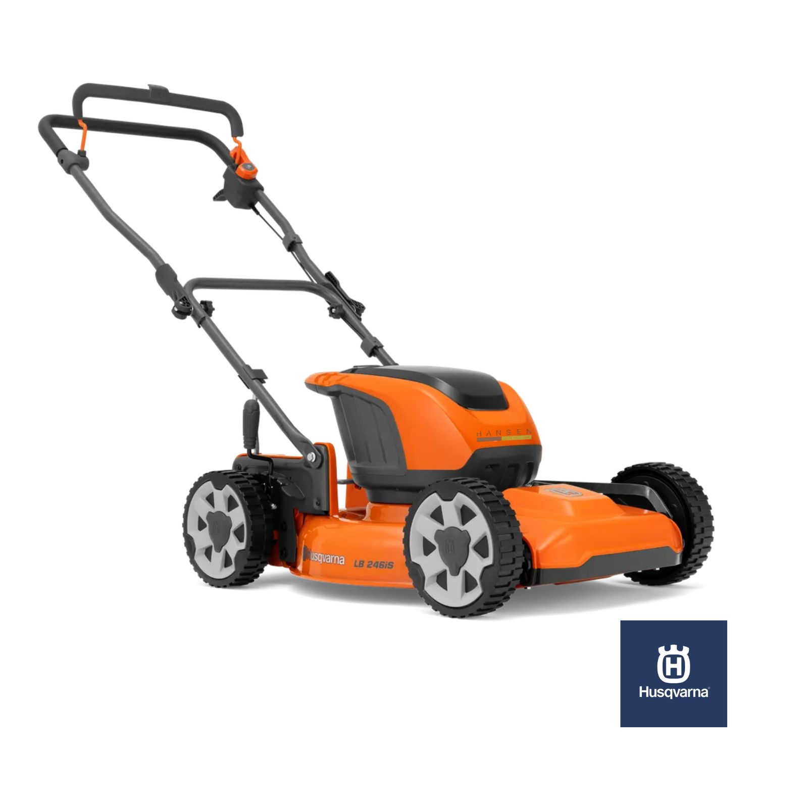 Abbildung zeigt freigestelltes Produktbild zu Husqvarna Akku-Mulchmäher LB 246iS 