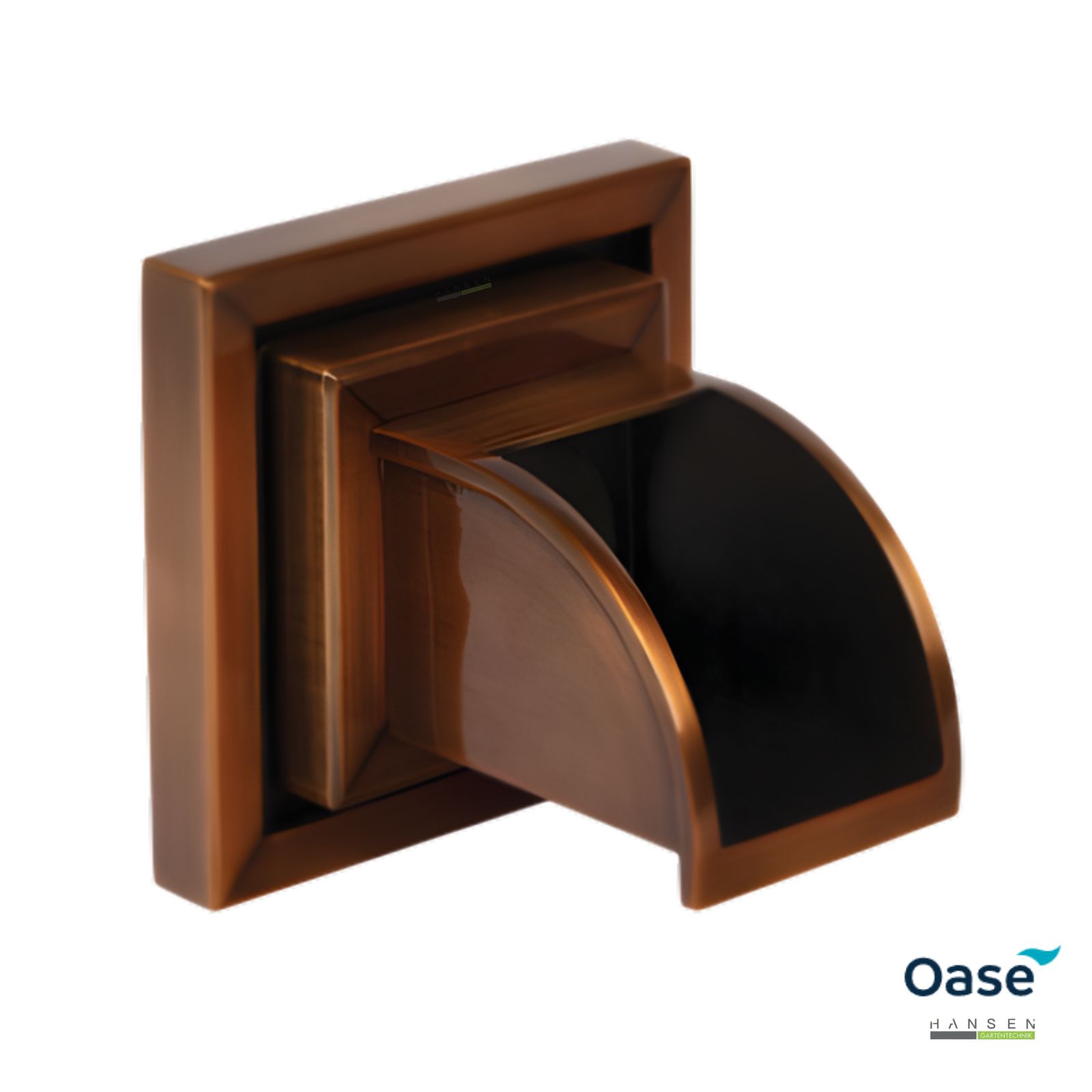 Abbildung zeigt freigestelltes Produktbild zu OASE Wandauslass Quadrat Kupfer