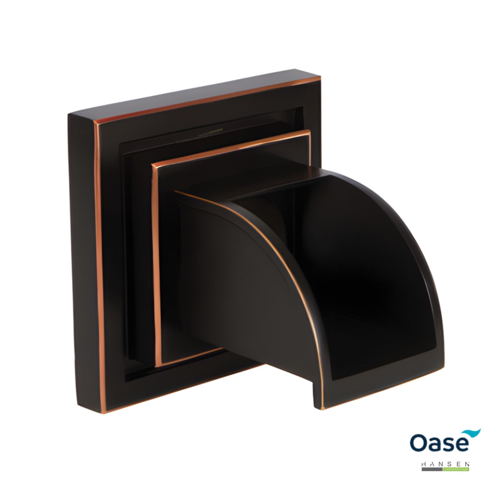 Abbildung zeigt freigestelltes Produktbild zu OASE Wandauslass Quadrat Bronze