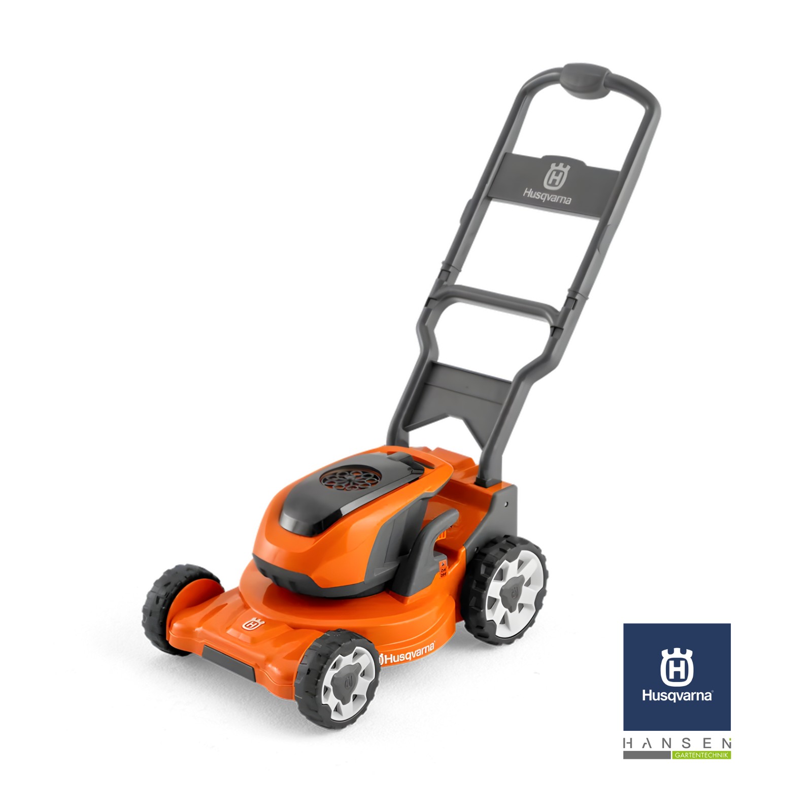 Abbildung zeigt freigestelltes Produktfoto zu Husqvarna Spielzeug Akku Rasenmäher 347iVX