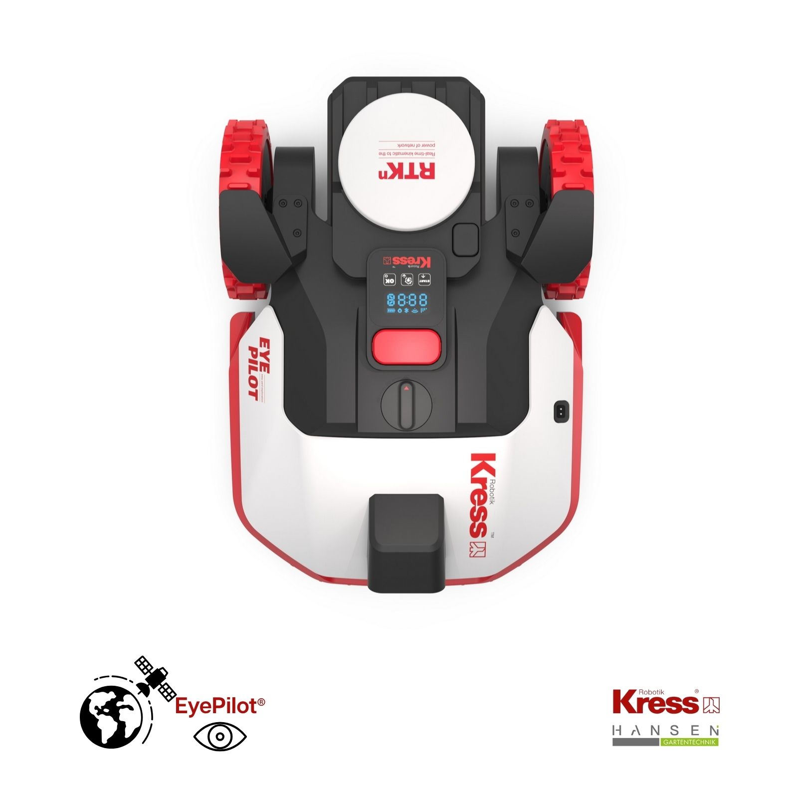 Abbildung zeigt ein weiteres freigestelltes Produktfoto zum Mähroboter Kress KR250E EyePilot für Rasenflächen bis zu 500 m² Abbildung zeigt ein weiteres freigestelltes Produktfoto zum Mähroboter Kress KR250E EyePilot für Rasenflächen bis zu 500 m²