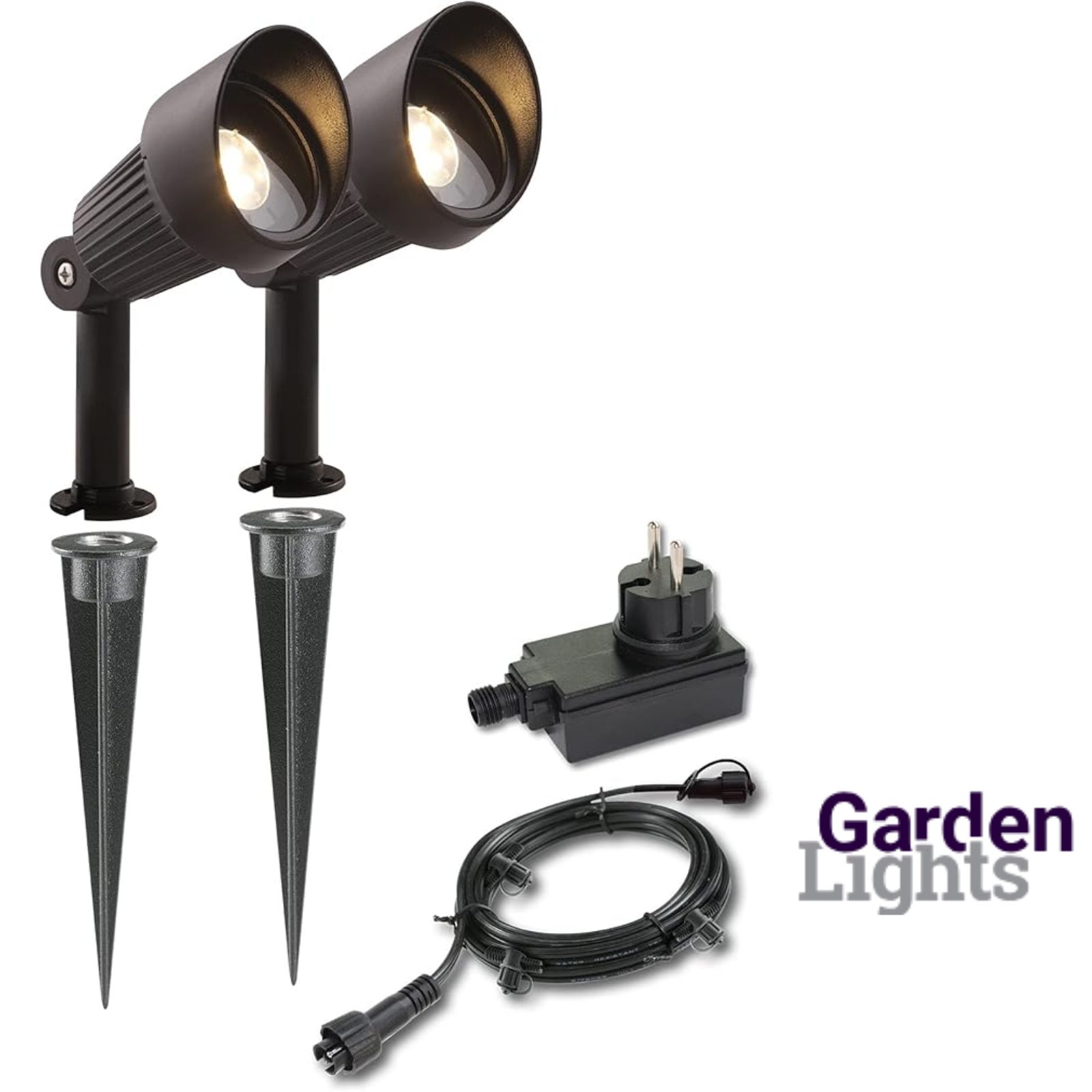 Abbildung zeigt freigestelltes Produktbild zu Garden Lights Focus LED-Strahler 2er Set
