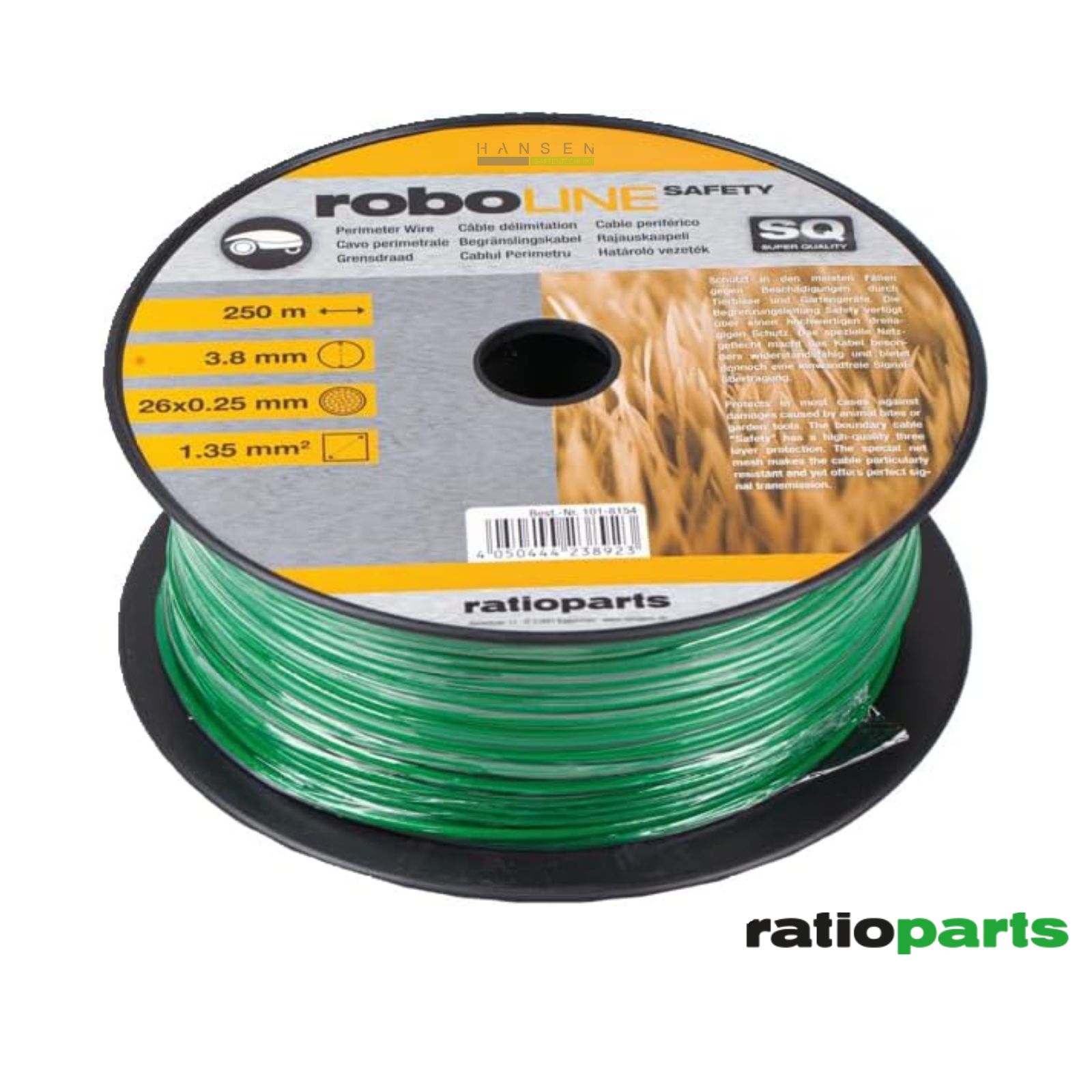 Abbildung zeigt freigestelltes Produktbild zu ratioparts roboLINE SAFETY Cable 3,8 mm 250m in der Draufsicht Abbildung zeigt freigestelltes Produktbild zu ratioparts roboLINE SAFETY Cable 3,8 mm 250m in der Draufsicht