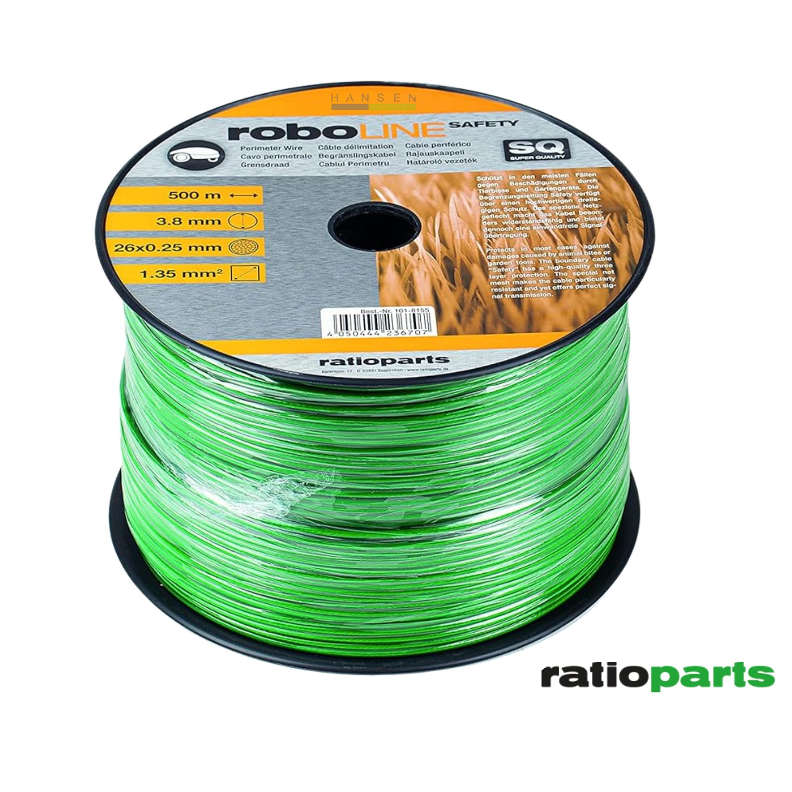 Abbildung zeigt freigestelltes Produktbild zu ratioparts roboLINE SAFETY Cable 3,8 mm 250m in der Draufsicht Abbildung zeigt freigestelltes Produktbild zu ratioparts roboLINE SAFETY Cable 3,8 mm 500m in der Draufsicht