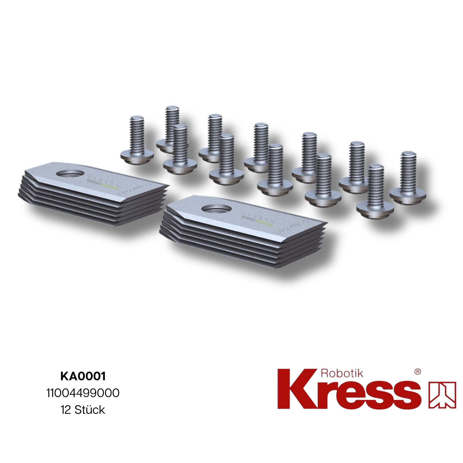 Abbildung zeigt freigestelltes Produktbild zu Kress Klingen KA0001, passend für alle Kress Mähroboter