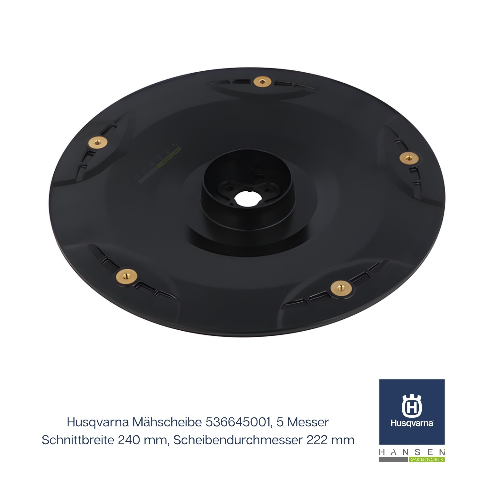 Abbildung zeigt freigestelltes Produktbild zu Husqvarna Mähscheibe/Messerscheibe 536645001 für 5 Messer