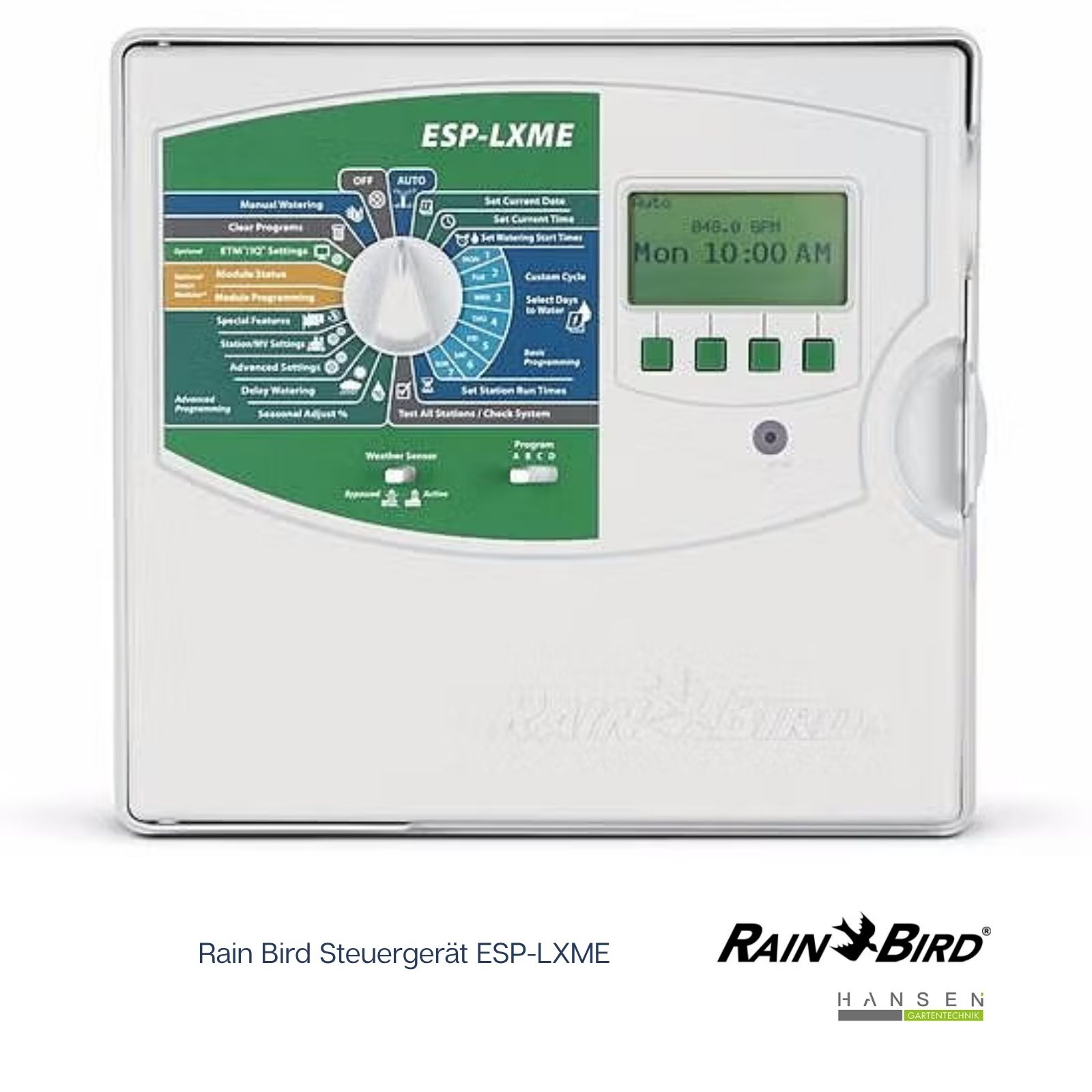 Abbildung zeigt freigestelltes Produktbild zu  Rain Bird Steuergerät ESP-LXME (8 Stationen)