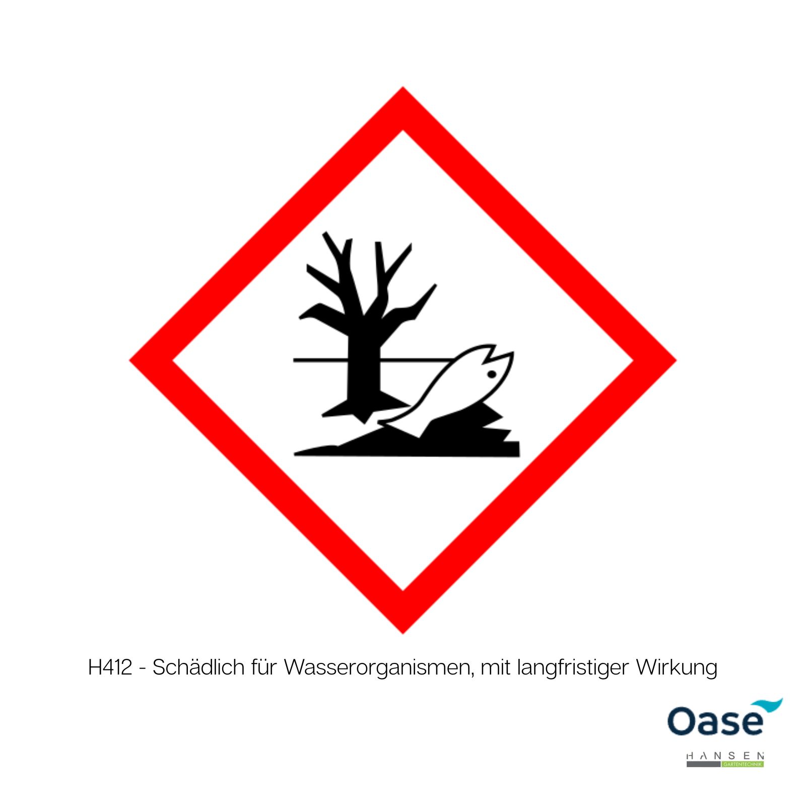 Abbildung zeigt Gefahrenhinweis H412 - Schädlich für Wasserorganismen, mit langfristiger Wirkung
