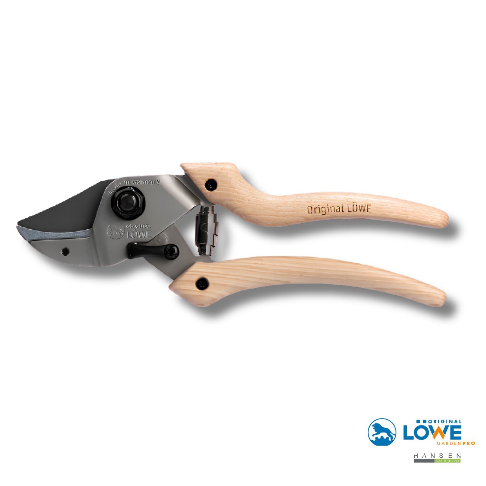 Abbildung zeigt freigestelltes Produktbild zu Original LÖWE N7.107 Easy Cut  Professional Serie Hybrid-Schere mit Echtholzgriff