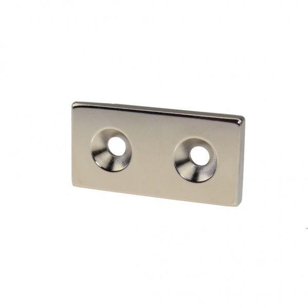 Haftgrund für Magnete  Eisenplättchen 40,0 x 20,0 x 3,0 mm mit 2