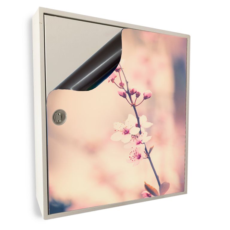 Magnetfolie Für Stromkasten - Blitz Motiv 60x30 Cm Weiß Matt