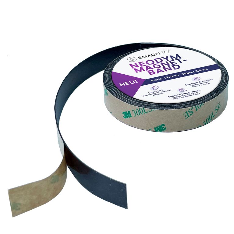 TASTIC Magnetband Selbstklebend - 3mm X 35mm X 3m Stark Haftend