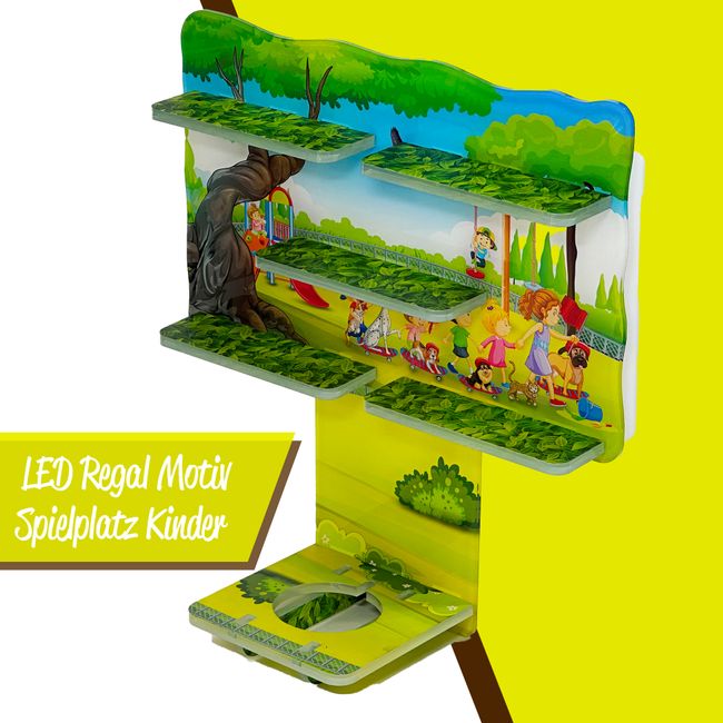 LED Regal Acryl in verschiedenen Motiven Zubehör für Tonie-Figuren und Toniebox Motiv Spielplatz Kinder