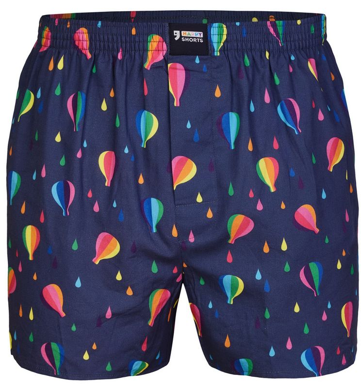 Happy Shorts Herren Boxer - American Webboxer Mit Herz-Motiv In Baumwolle