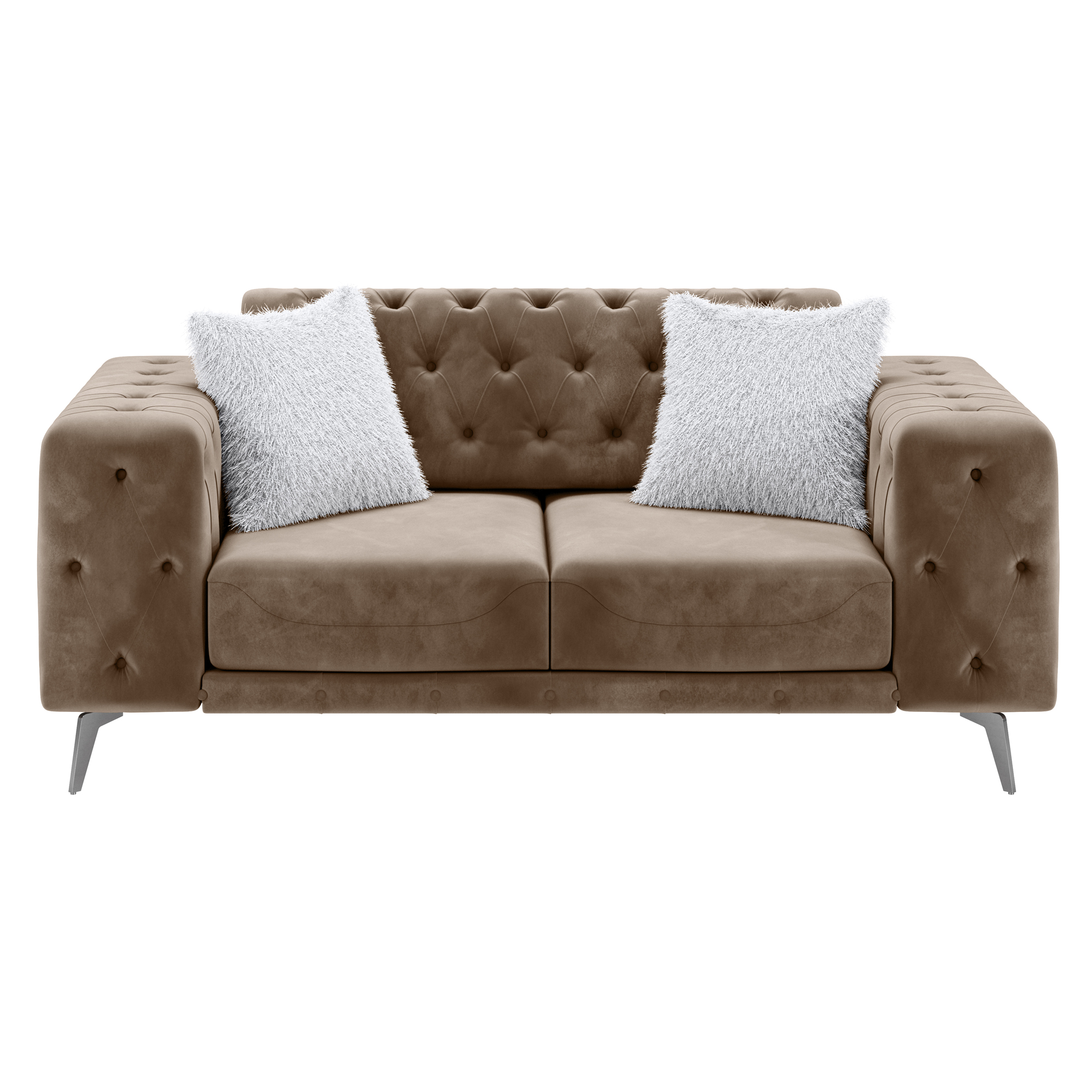 2-Sitzer Sofa Chester mit Sitztiefenverstellung und integrierter Visco-Auflage nude beige