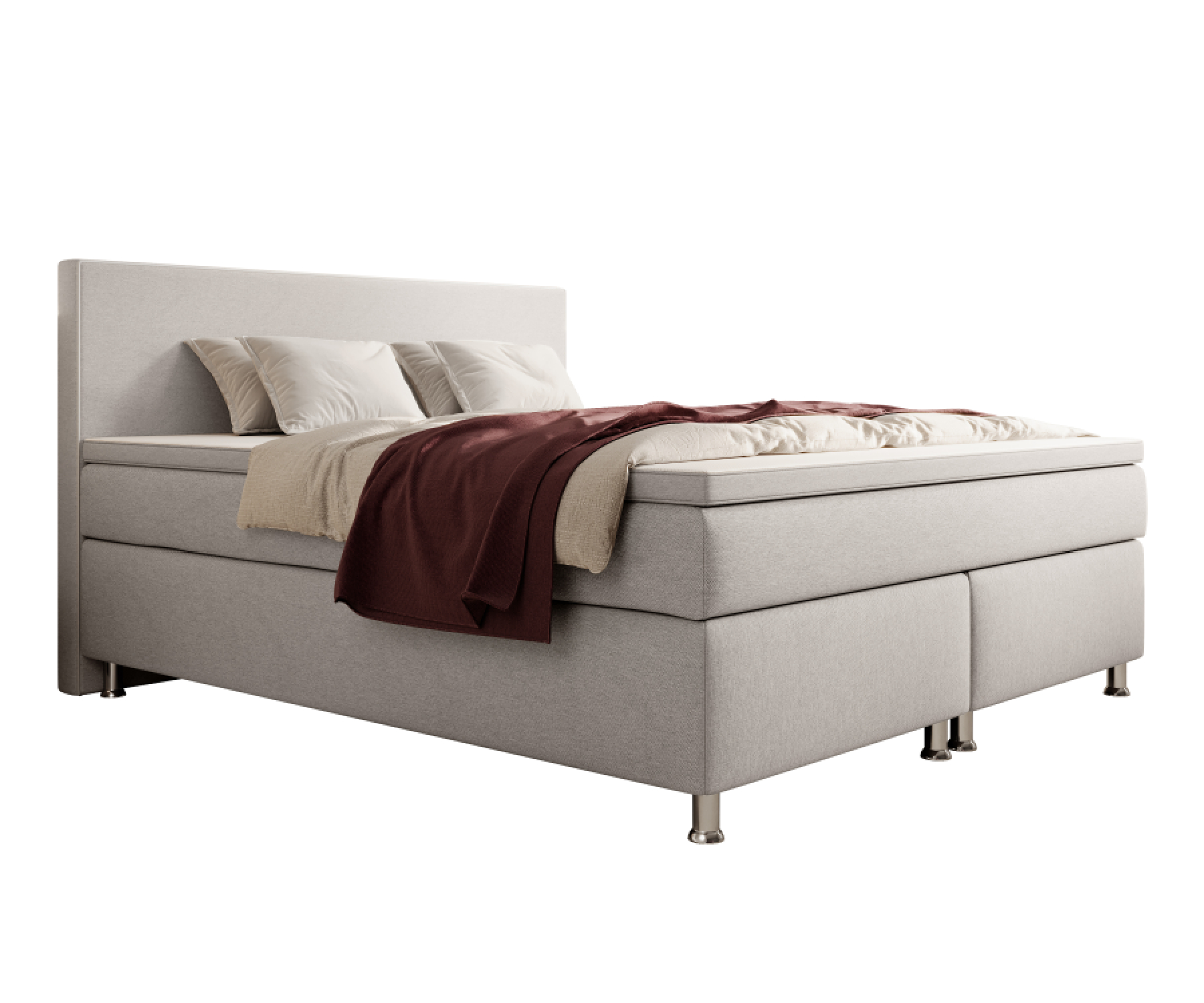 Boxspringbett Gent 180x200cm Silbergrau TFK