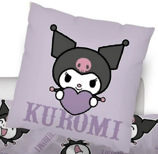 Kuromi Wende-Bettwäsche-Set Bettbezug 135x200 80x80 Baumwolle Mädchen-Bettzeug Kuromi Wende-Bettwäsche-Set Bettbezug 135x200 80x80 Baumwolle Mädchen-Bettzeug