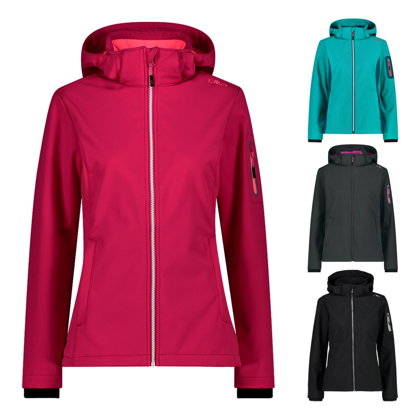 CMP Damen Softshelljacke Jacke Kapuzenjacke Outdoorjacke Woman Zip