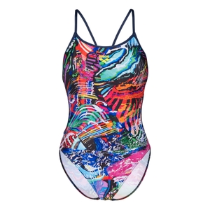 Arena Damen Badeanzug Schwimmkleidung Bademode Einteiler Swimsuit Lace Back