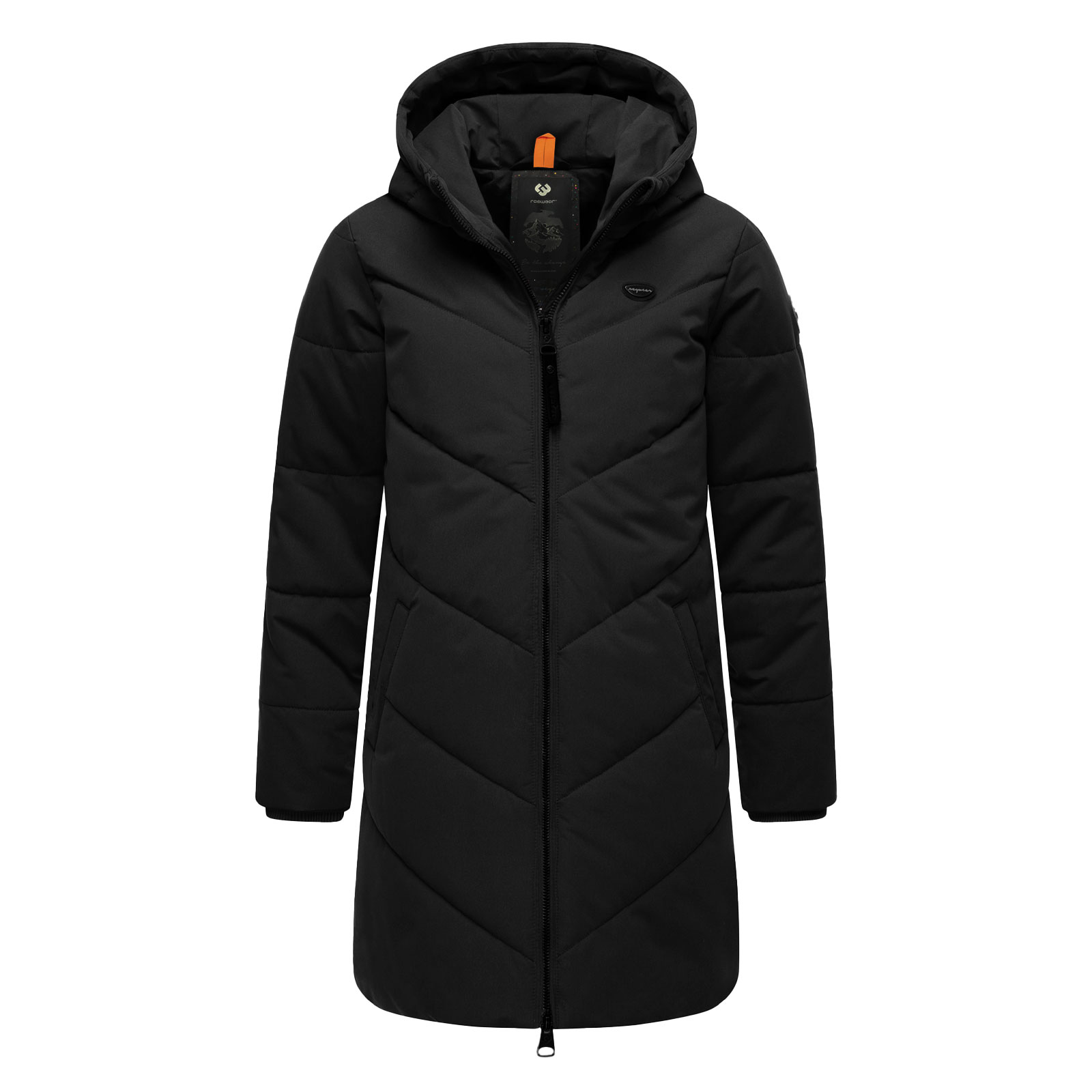 Ragwear Schwarze Winter Mantel Ragwear CRESCEND Wintermantel Black