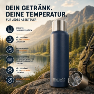 Regatta Trinkflasche Isolierflasche Thermosflasche Thermulate Vacuum Flask 0.75L - Bild 6