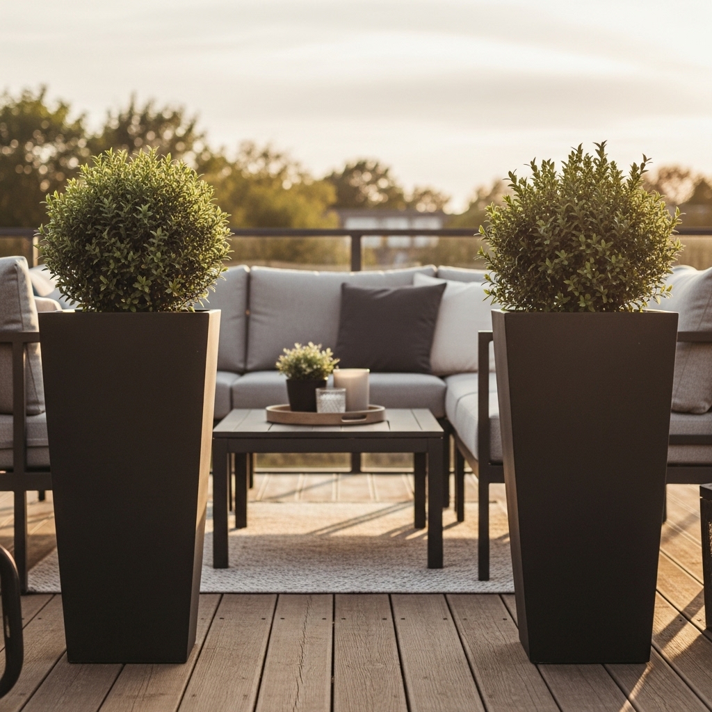 Moderne Terrassengestaltung: 4 Ideen mit Pflanzkübeln