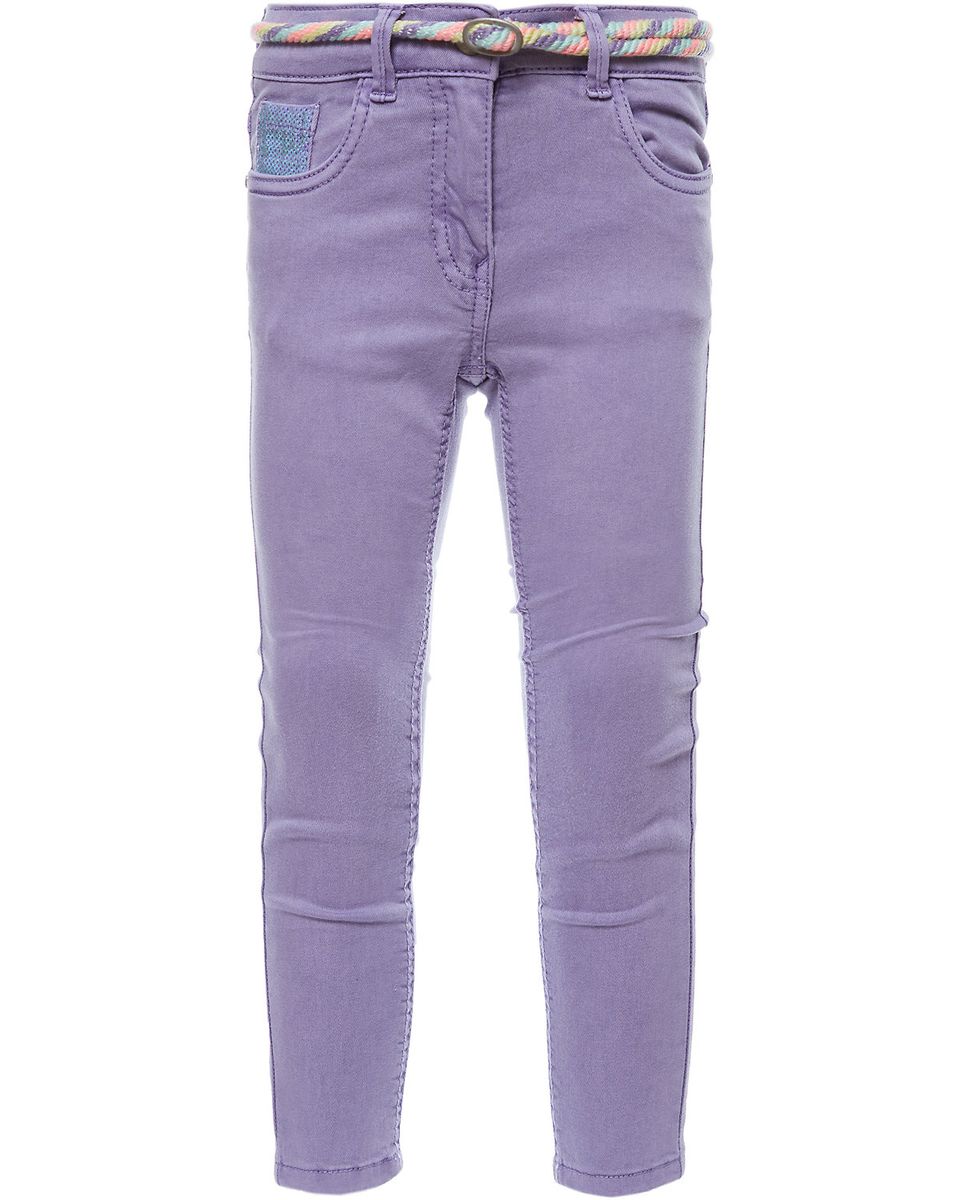 Review Kids Mädchen Hose, 34Hose (slim fit) mit Gürtel in violett Review Kids Mädchen Hose, 34Hose (slim fit) mit Gürtel in violett