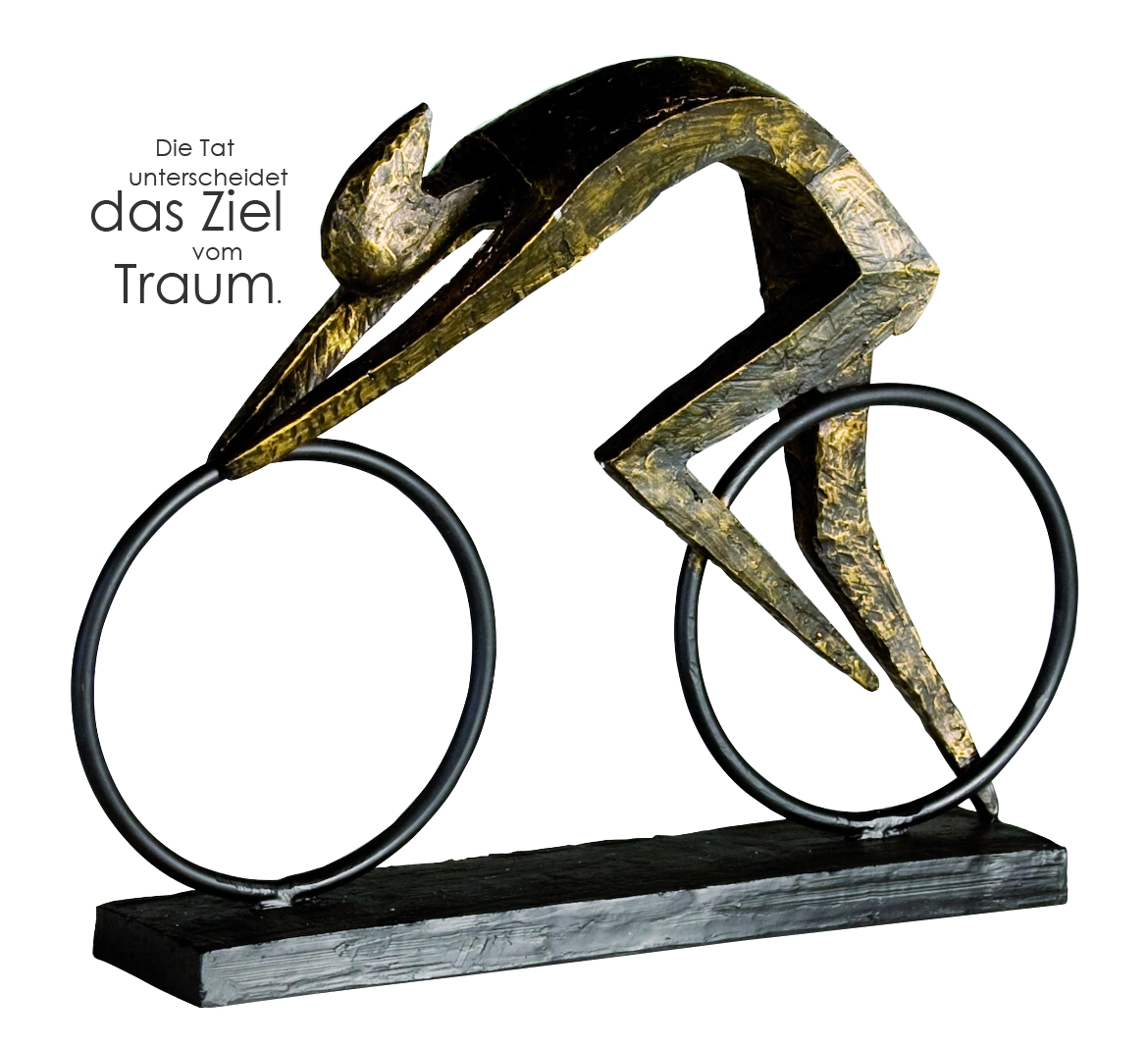 Skulptur Race bronzefarben Figur Deko Fahrrad Rennrad ...