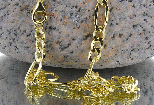 Figaroketten diamantiert Gold