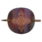 Keltische Lederhaarspange Schmuck 10cm x 6,5cm