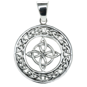 alt-Vier keltische Elemente Schmuck Anhänger 925er Silber - Keltische Knoten - 34x23mm