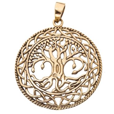 alt-Bronzeanhänger Lebensbaum Runa Schmuck - Keltische Knoten , Pflanzen , Sonstige Tiere - 45x35mm