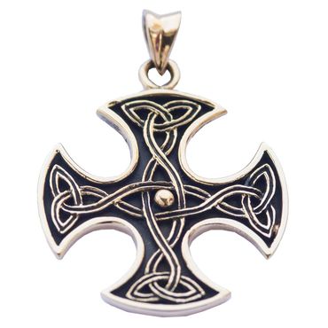 alt-Anhänger Bronze Cross Celtic Schmuck - Keltische Knoten , Kreuze - 38x29mm