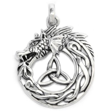 alt-Anhänger Braigh Midgardschlange 925er Silber - Drachen - 32x24mm