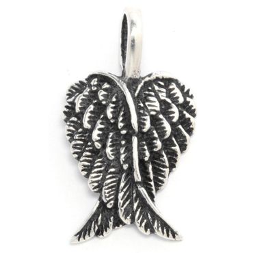 alt-Engelflügel-Paar Schmuck Anhänger 925er Silber - Engel - 32x14mm