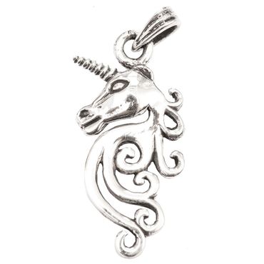 alt-Anhänger Das Silberne Einhorn  Schmuck - Einhorn - 30x12mm