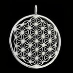 Blume des Lebens Anhänger 925 Silber Flower of Life groß - Blume des Lebens - 46x38mm
