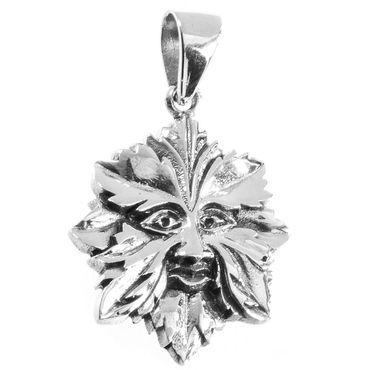 alt-Anhänger Green Man Schmuck 925er Silber - Kelten - 34x23mm