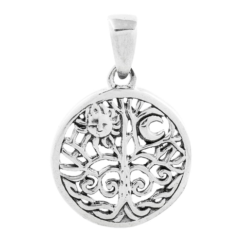 Sonne im Lebensbaum Schmuck Anhänger 925er Silber - Lebensbaum - 27x17mm Sonne im Lebensbaum Schmuck Anhänger 925er Silber - Lebensbaum - 27x17mm