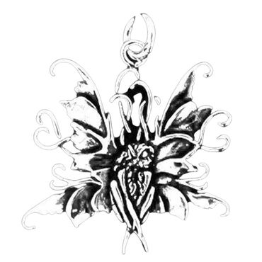 alt-Elfe Schmuck Anhänger 925er Silber - Elfen Feen - 39x39mm