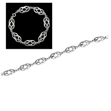 alt-Armkette Celtic Schmuck 925er Silber 18,5 cm Keltischer Knoten Muster Armband