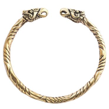 alt-Großer Männer Armreif Hugin Munin Odins Raben Bronze - Viking Wikinger