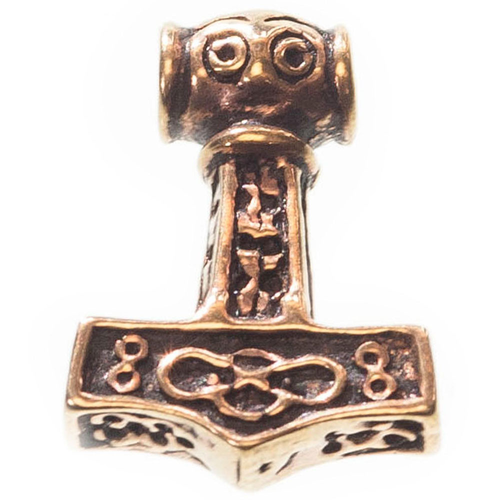 Mjölnir Thors Hammer  klein Bronze Anhänger Schmuck - Thorhammer - 18x13mm