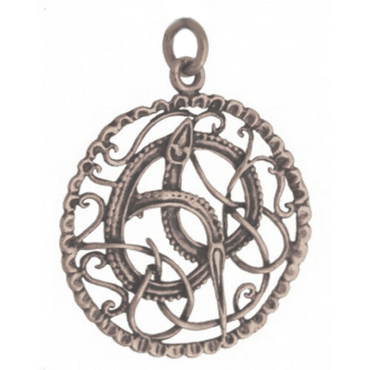 Midgardschlange Bronze Anhänger Schmuck 47x40mm