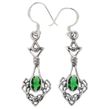 alt-Ohrhänger, Ohrringe keltischer Ohrring Celtic  Gün Kristall 925er Silber