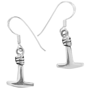 alt-Silber Ohrhänger, Ohrringe Thors Hammer Schmuck