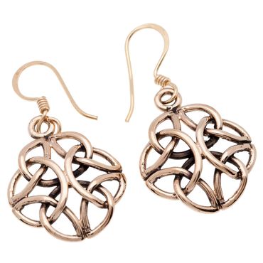 alt-Ohrhänger, Ohrringe Keltische 4 Kreise Keltischer Knoten Bronze Schmuck