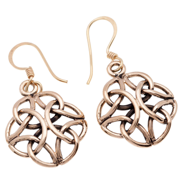Ohrhänger, Ohrringe Keltische 4 Kreise Keltischer Knoten Bronze Schmuck
