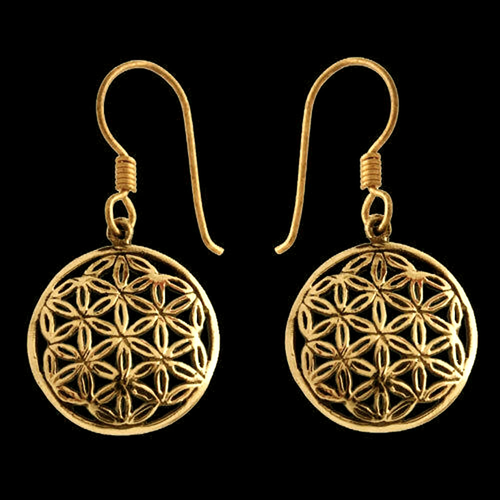 Bronzeohrhänger Die Blume des Lebens - Blume des Lebens - 32x17mm Bronzeohrhänger Die Blume des Lebens - Blume des Lebens - 32x17mm