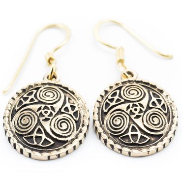 alt-Bronzeohrringe Triskele Celtic Keltische Triskele Ohrschmuck Ohrhänger